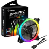 Sharkoon SHARK Blades RGB Carcasa del ordenador Ventilador 12 cm negro, Ventilador, 12 cm, 1200 RPM, 18,2 dB, 94,8 m³/h