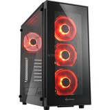 Sharkoon TG5 Midi Tower Negro, Cajas de torre negro/Rojo, Midi Tower, PC, Negro, ATX, micro ATX, Mini-ITX, Vidrio templado, Rojo