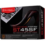 SilverStone ST45SF unidad de fuente de alimentación 450 W 20+4 pin ATX SFX Negro, Fuente de alimentación de PC negro, 450 W, 90 - 264 V, 47 - 63 Hz, Activo, 110 W, 450 W