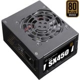 SilverStone SX450-B unidad de fuente de alimentación 450 W 24-pin ATX SFX Negro, Fuente de alimentación de PC negro, 450 W, 90 - 265 V, 47 - 63 Hz, Activo, 120 W, 450 W