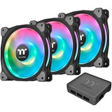Thermaltake Riing Duo 14 LED RGB Premium Edition Carcasa del ordenador Ventilador Negro negro, Ventilador, 500 RPM, 1400 RPM, 26,2 dB, 60,87 cfm, Negro
