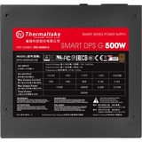 Thermaltake Smart DPS G unidad de fuente de alimentación 500 W 24-pin ATX ATX Negro, Fuente de alimentación de PC negro, 500 W, 100 - 240 V, 600 W, 47 - 63 Hz, 8 A, Activo