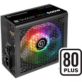 Thermaltake Smart RGB unidad de fuente de alimentación 500 W 20+4 pin ATX ATX Negro, Fuente de alimentación de PC negro, 500 W, 230 V, 50 - 60 Hz, 5 A, Activo, 100 W