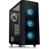 Thermaltake Versa J25 TG RGB Midi Tower Negro, Cajas de torre negro, Midi Tower, PC, Negro, ATX, micro ATX, Mini-ITX, SPCC, Ventiladores de la caja, Frente