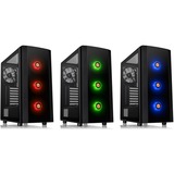 Thermaltake Versa J25 TG RGB Midi Tower Negro, Cajas de torre negro, Midi Tower, PC, Negro, ATX, micro ATX, Mini-ITX, SPCC, Ventiladores de la caja, Frente