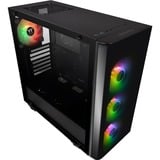 Thermaltake View 21 TG RGB Plus Midi Tower Negro, Cajas de torre negro, Midi Tower, PC, Negro, ATX, micro ATX, Mini-ATX, SPCC, Vidrio templado, Juego