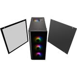 Thermaltake View 21 TG RGB Plus Midi Tower Negro, Cajas de torre negro, Midi Tower, PC, Negro, ATX, micro ATX, Mini-ATX, SPCC, Vidrio templado, Juego