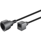 goobay 55528 cable de transmisión Negro 1,5 m CEE7/7 C14 acoplador, Cable alargador negro, 1,5 m, CEE7/7, C14 acoplador, 230 V