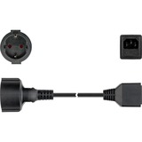 goobay 55528 cable de transmisión Negro 1,5 m CEE7/7 C14 acoplador, Cable alargador negro, 1,5 m, CEE7/7, C14 acoplador, 230 V