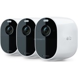 Arlo Essential Spotlight x3 Caja Cámara de seguridad IP Interior y exterior Techo/pared, Cámara de vigilancia blanco/Negro, Cámara de seguridad IP, Interior y exterior, Inalámbrico y alámbrico, Interno, CE, Techo/pared