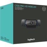 Logitech Hd Pro C920 cámara web 3 MP 1920 x 1080 Pixeles USB 2.0 Negro, Webcam negro, 3 MP, 1920 x 1080 Pixeles, Full HD, 30 pps, 720p, 1080p, H.264