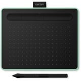 Wacom Intuos S tableta digitalizadora Negro, Verde 2540 líneas por pulgada 152 x 95 mm USB/Bluetooth, Tableta gráfica verde claro/Negro, Inalámbrico y alámbrico, 2540 líneas por pulgada, 152 x 95 mm, USB/Bluetooth, 7 mm, Pluma