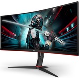 AOC G2 CU34G2X/BK pantalla para PC 86,4 cm (34") 3440 x 1440 Pixeles Quad HD LED Negro, Rojo, Monitor de gaming negro, 86,4 cm (34"), 3440 x 1440 Pixeles, Quad HD, LED, 1 ms, Negro, Rojo