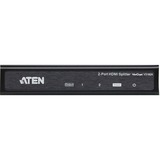 ATEN Distribuidor HDMI 4K de 2 puertos, Splitter HDMI negro, HDMI, 2x HDMI, 4096 x 2160 Pixeles, Negro, Metal, 4K Ultra HD