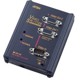ATEN Distribuidor encastrable VGA de 2 puertos (350MHz), Divisor de video VGA, 2x VGA, 1920 x 1440 Pixeles, Negro, Metal, 65 m