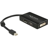 DeLOCK 0.16m DisplayPort/Displayport + HDMI + DVI 0,16 m Mini DisplayPort DisplayPort + DVI + HDMI Negro, Adaptador negro, 0,16 m, Mini DisplayPort, DisplayPort + DVI + HDMI, Macho, Hembra, 1920 x 1200 Pixeles