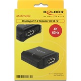 DeLOCK 11464 cambiador de género para cable Displayport 20 pin, DC 5V Displayport 20 pin Negro, Extensor de gráficos negro, Displayport 20 pin, DC 5V, Displayport 20 pin, Negro