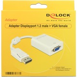 DeLOCK 61766 adaptador de cable de vídeo 0,125 m VGA (D-Sub) DisplayPort Blanco blanco, 0,125 m, VGA (D-Sub), DisplayPort, Macho, Hembra, Blanco