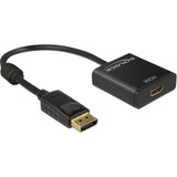 DeLOCK 62607 adaptador de cable de vídeo 0,2 m DisplayPort HDMI tipo A (Estándar) Negro negro, 0,2 m, DisplayPort, HDMI tipo A (Estándar), Macho, Hembra, Oro