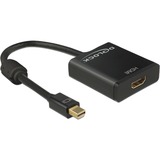 DeLOCK 62611 adaptador de cable de vídeo 0,2 m Mini DisplayPort HDMI tipo A (Estándar) Negro negro, 0,2 m, Mini DisplayPort, HDMI tipo A (Estándar), Macho, Hembra, Oro