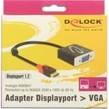 DeLOCK 62967 adaptador de cable de vídeo 0,2 m DisplayPort VGA (D-Sub) Negro negro, 0,2 m, DisplayPort, VGA (D-Sub), Macho, Hembra, Oro