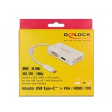DeLOCK 63924 divisor de video, Adaptador blanco, USB Type-C, 3840 x 2160 Pixeles, Blanco, 60 Hz, 0,13 m, Windows 10,Windows 7,Windows 8.1