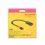 DeLOCK 63928 adaptador de cable de vídeo 0,2 m USB Tipo C DisplayPort 20 pin Negro, Rojo negro, 0,2 m, USB Tipo C, DisplayPort 20 pin, Macho, Hembra, Derecho