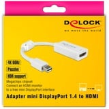 DeLOCK 63935 adaptador de cable de vídeo 0,1 m Mini DisplayPort HDMI Blanco blanco, 0,1 m, Mini DisplayPort, HDMI, Macho, Hembra, Derecho