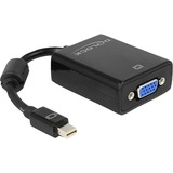 DeLOCK 65256 adaptador de cable de vídeo 0,18 m Mini DisplayPort VGA (D-Sub) Negro negro, 0,18 m, Mini DisplayPort, VGA (D-Sub), Macho, Hembra, Negro