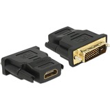 DeLOCK 65466 cambiador de género para cable DVI 24+1 HDMI Negro, Adaptador DVI 24+1, HDMI, Negro