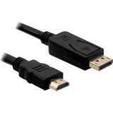 DeLOCK 82435 adaptador de cable de vídeo 3 m HDMI Displayport Negro negro, 3 m, HDMI, Displayport, Macho, Macho, Derecho