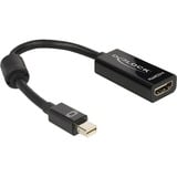 DeLOCK Adapter mini Displayport / HDMI 0,18 m HDMI tipo A (Estándar) Negro, Adaptador negro, 0,18 m, Mini DisplayPort, HDMI tipo A (Estándar), Macho, Hembra, Negro