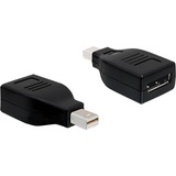 DeLOCK Displayport Adapter Displayport mini M Displayport FM Negro, Adaptador negro, Displayport mini M, Displayport FM, Negro