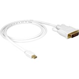 DeLOCK Kabel mini Displayport > DVI 24pin male 1m DVI-I Blanco, Adaptador blanco, 1 m, Mini DisplayPort, DVI-I, Macho, Macho, Blanco