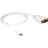 DeLOCK Kabel mini Displayport > DVI 24pin male 1m DVI-I Blanco, Adaptador blanco, 1 m, Mini DisplayPort, DVI-I, Macho, Macho, Blanco