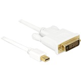 DeLOCK Kabel mini Displayport > DVI 24pin male 1m DVI-I Blanco, Adaptador blanco, 1 m, Mini DisplayPort, DVI-I, Macho, Macho, Blanco