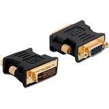 DeLOCK VGA 15pin F > DVI 24+5 M DVI-I 15pin VGA Negro, Adaptador negro, DVI-I, 15pin VGA, Negro