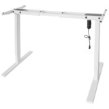 Digitus Ajuste eléctrico de altura, bastidor de mesa de altura variable, Soporte blanco, bastidor de mesa de altura variable, Derecho, Forma rectangular, Blanco, Patas en T, Blanco, 60 kg