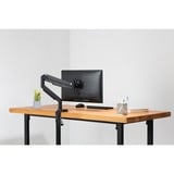 Digitus Soporte de monitor universal sencillo con muelle neumático y fijación a presión negro, Abrazadera, 9 kg, 38,1 cm (15"), 81,3 cm (32"), 100 x 100 mm, Negro