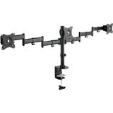 Digitus Soporte triple para monitor con fijación de abrazadera, Soporte de monitor Abrazadera, 8 kg, 68,6 cm (27"), 100 x 100 mm, Ajustes de altura, Negro
