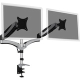 Digitus Soporte universal de mesa para monitor doble con resorte de gas, Soporte de monitor plateado/Negro, Abrazadera, 8 kg, 43,2 cm (17"), 68,6 cm (27"), 100 x 100 mm, Negro, Plata