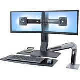 Ergotron WorkFit -A, Dual 55,9 cm (22") Negro, Soporte de monitor Dual, 11,3 kg, 55,9 cm (22"), 75 x 75 mm, 100 x 100 mm, Negro