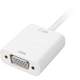 Sharkoon 0.15m, Mini DisplayPort/VGA 0,15 m VGA (D-Sub) Blanco, Adaptador blanco, Mini DisplayPort/VGA, 0,15 m, Mini DisplayPort, VGA (D-Sub), Macho, Hembra, Oro