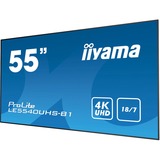 iiyama LE5540UHS-B1 pantalla de señalización 138,7 cm (54.6") LED 350 cd / m² 4K Ultra HD Negro Android 18/7, Pantalla de gran formato negro, 138,7 cm (54.6"), LED, 3840 x 2160 Pixeles, 18/7