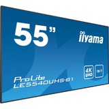 iiyama LE5540UHS-B1 pantalla de señalización 138,7 cm (54.6") LED 4K Ultra HD Negro Android, Pantalla de gran formato negro, 138,7 cm (54.6"), LED, 3840 x 2160 Pixeles, 350 cd / m², 4K Ultra HD, 16:9