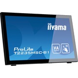iiyama ProLite T2235MSC 54,6 cm (21.5") 1920 x 1080 Pixeles Multi-touch Mesa Negro, Monitor LED negro, 54,6 cm (21.5"), 225 cd / m², Full HD, VA, 16:9, 1920 x 1080 Pixeles