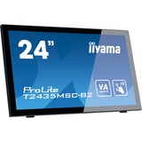 iiyama ProLite T2435MSC-B2 pantalla para PC 59,9 cm (23.6") 1920 x 1080 Pixeles Full HD LED Pantalla táctil Negro, Monitor LED negro, 59,9 cm (23.6"), 1920 x 1080 Pixeles, Full HD, LED, 6 ms, Negro