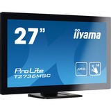 iiyama ProLite T2736MSC-B1 monitor pantalla táctil 68,6 cm (27") 1920 x 1080 Pixeles Multi-touch Negro, Monitor LED negro, 68,6 cm (27"), 255 cd / m², Full HD, A-MVA, 16:9, 1920 x 1080 Pixeles