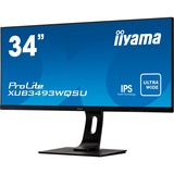 iiyama ProLite XUB3493WQSU-B1 pantalla para PC 86,4 cm (34") 3440 x 1440 Pixeles UltraWide Quad HD LED Negro, Monitor de gaming negro, 86,4 cm (34"), 3440 x 1440 Pixeles, UltraWide Quad HD, LED, 4 ms, Negro