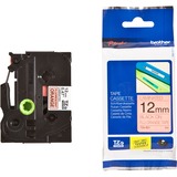Brother Cinta laminada 12mm, Cinta de escritura Negro sobre naranja fluorescente, TZe, Gris, Transferencia térmica, Brother, PT-1280HK, PT-1280SN, PT-1280KT, PT-D200HK, PT-1100SN, PT-1100KT, PT-2100VP, PT-2730, PT-7600,...